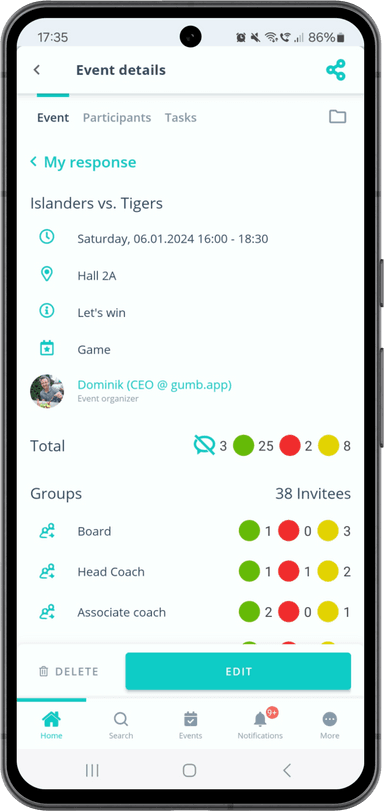 scheduling Check Attendances and RSVPs img