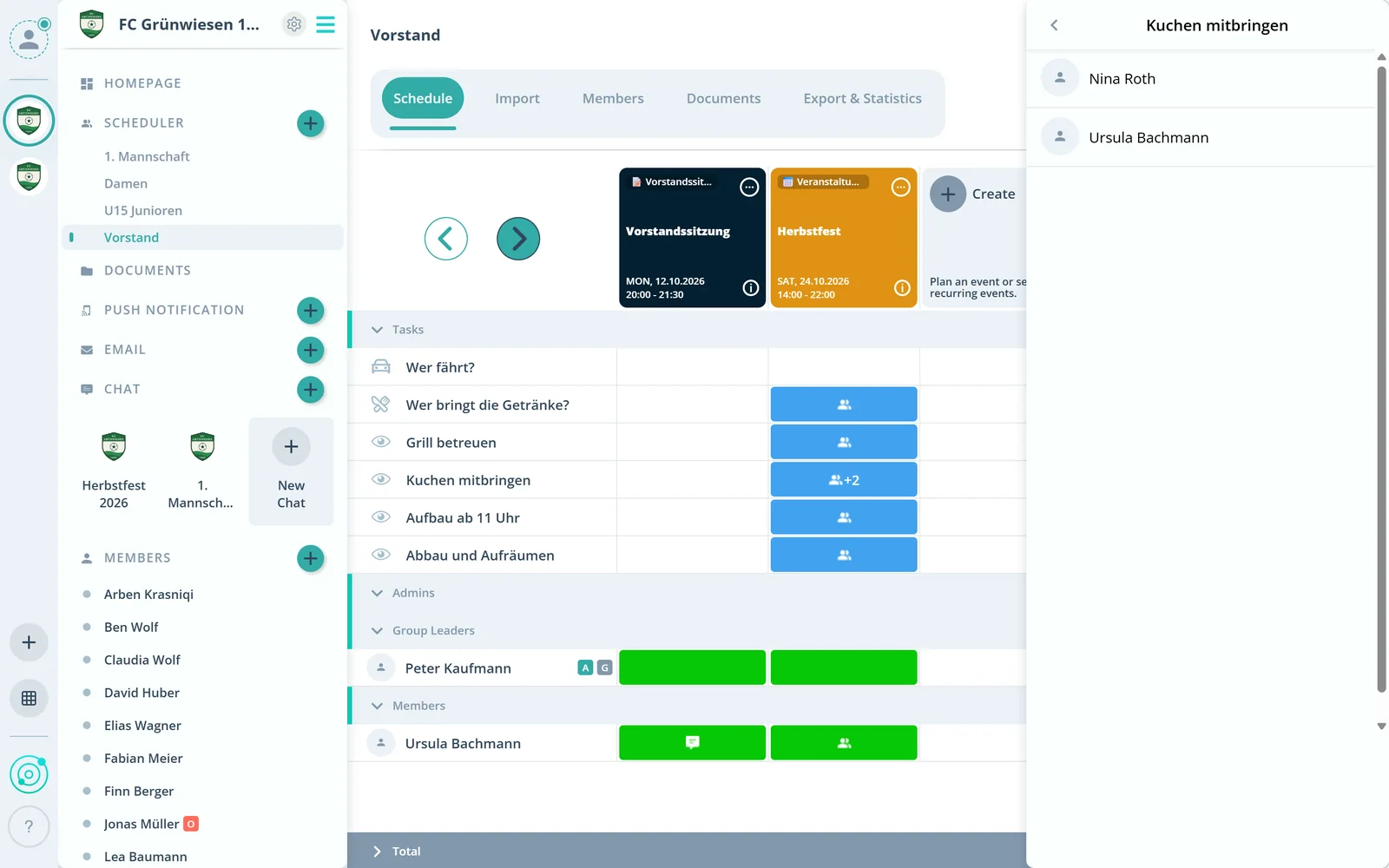Tasks in the scheduler
