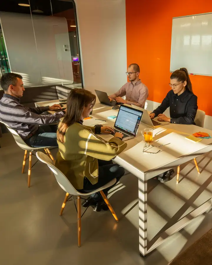 Team in a meeting