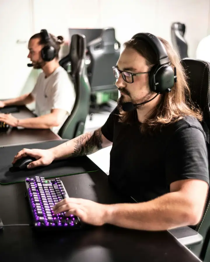 Gaming group at a LAN party