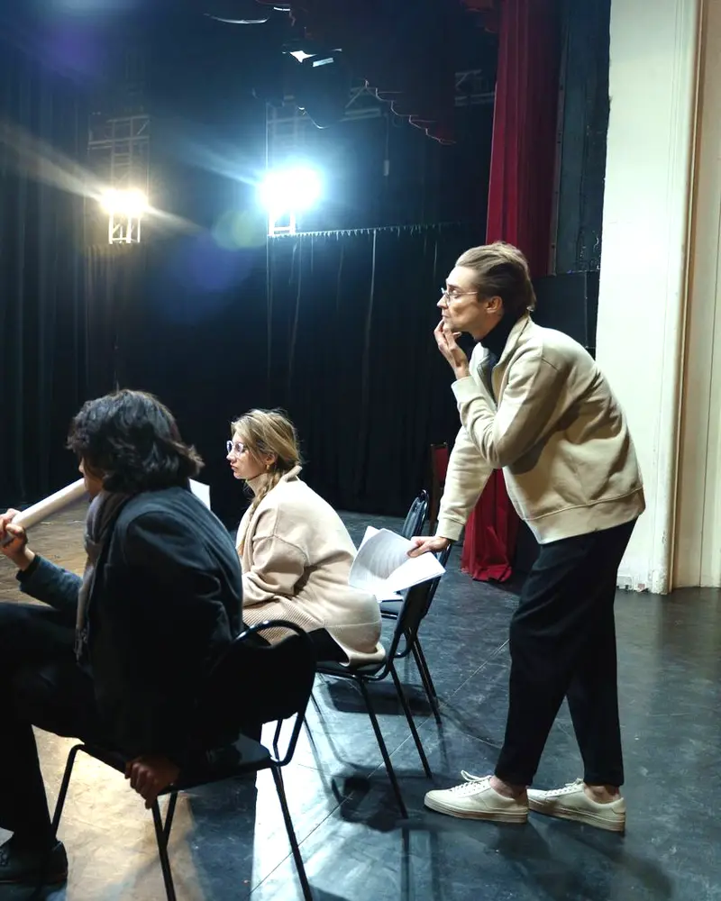 Theater group at rehearsal