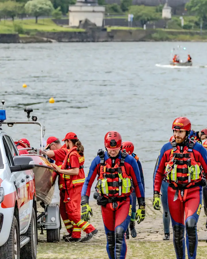 Lifeguards at training